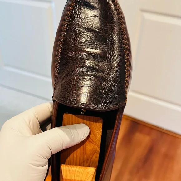 Men's Leather Loafers - Burgundy - Picture 9 of 15